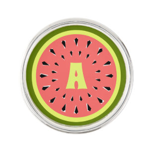 Watermelon Pink Monogram Lapel Pin