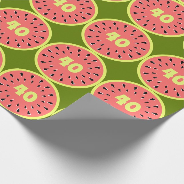 Watermelon Pink Multi Age 40 wrapping paper (Corner)