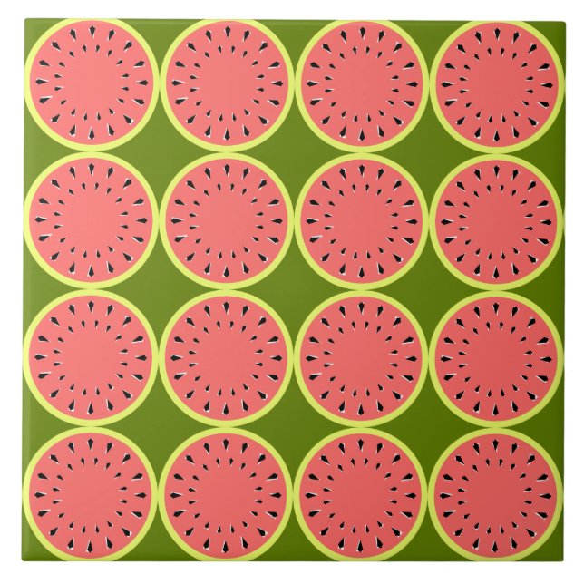 Watermelon Pink Multi Ceramic Tile (Front)