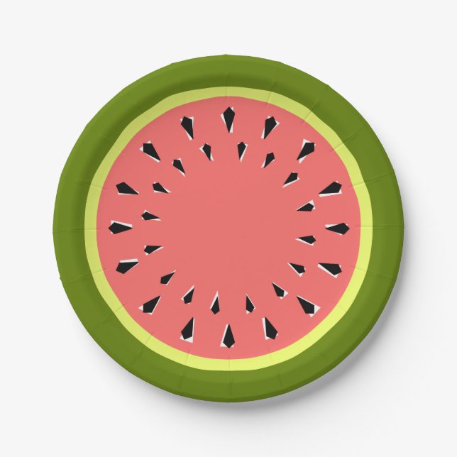 Watermelon Pink paper plates (Front)