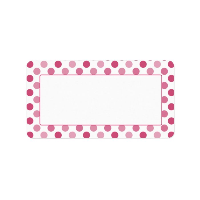 Watermelon Pink Polka Dot Blank Address Labels