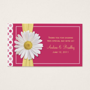 Watermelon Pink Shasta Daisy Wedding Favor Tag