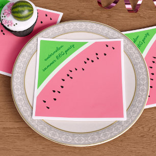 Watermelon Pink Summer Picnic BBQ Party Napkins