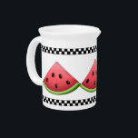 Watermelon Pitchers<br><div class="desc">Serve your favorite cool beverage along with a feeling of health and nutrition by using this delightful, juicy Watermelon Pitcher. Watermelon is a mouth-watering original illustration created by Debi Payne Designs. Its beautiful variegated shading of watermelon pink is the focal point of this luscious slice of watermelon resting within it...</div>