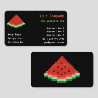 Watermelon Pixel Art Business Card