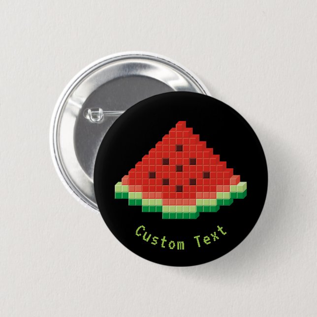 Watermelon Pixel Art Button (Front & Back)