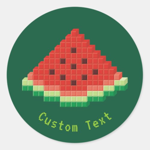 Watermelon Pixel Art Classic Round Sticker