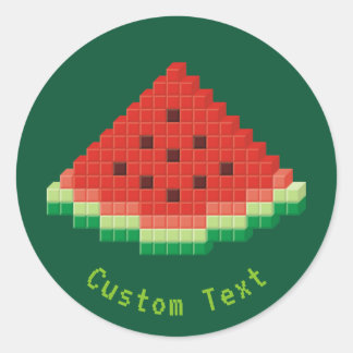 Watermelon Pixel Art Classic Round Sticker