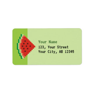 Watermelon Pixel Art Label