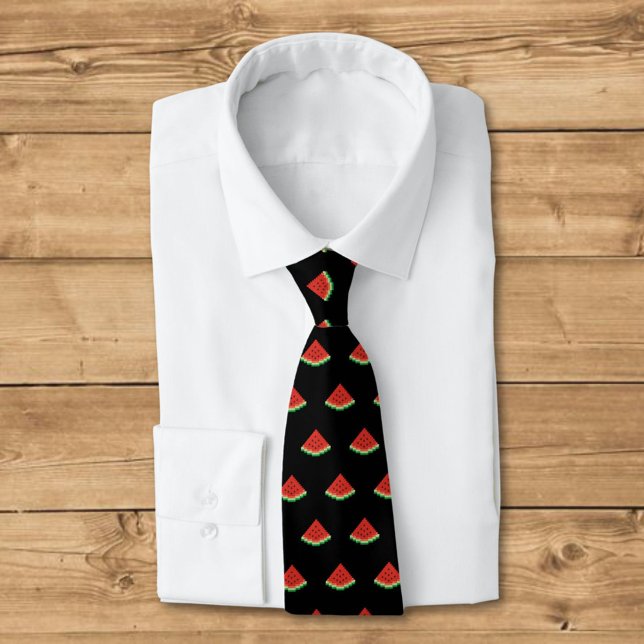 Watermelon Pixel Art Pattern Neck Tie (Creator Uploaded)