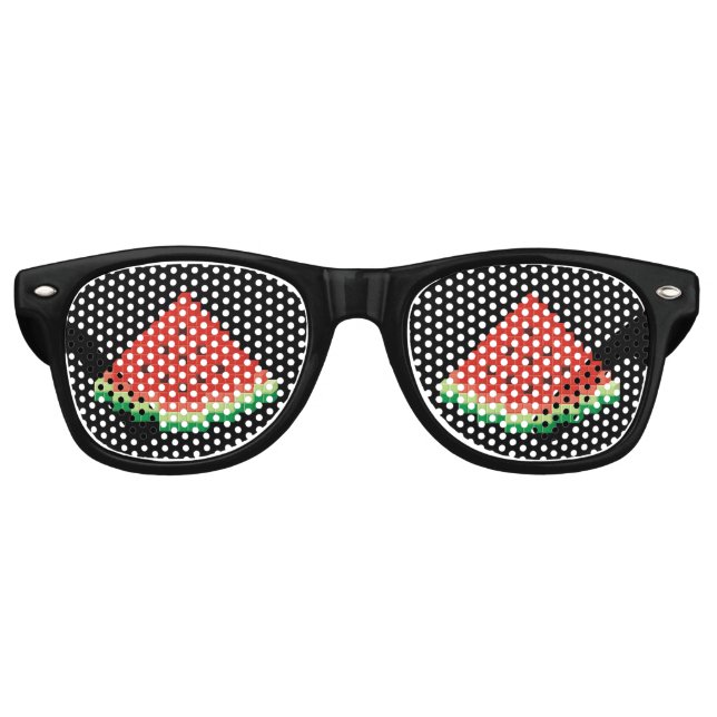 Watermelon Pixel Art Retro Sunglasses (Front)