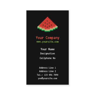 Watermelon Pixel Art Vertical Business Card Watermelon Pixel Art Vertical Business Card