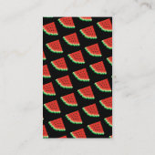 Watermelon Pixel Art Vertical Business Card (Back)
