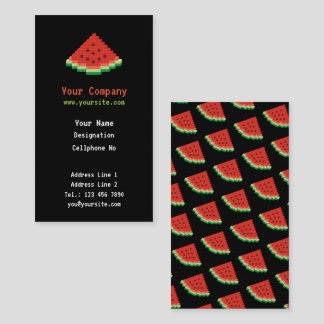 Watermelon Pixel Art Vertical Business Card