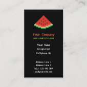 Watermelon Pixel Art Vertical Business Card (Front)