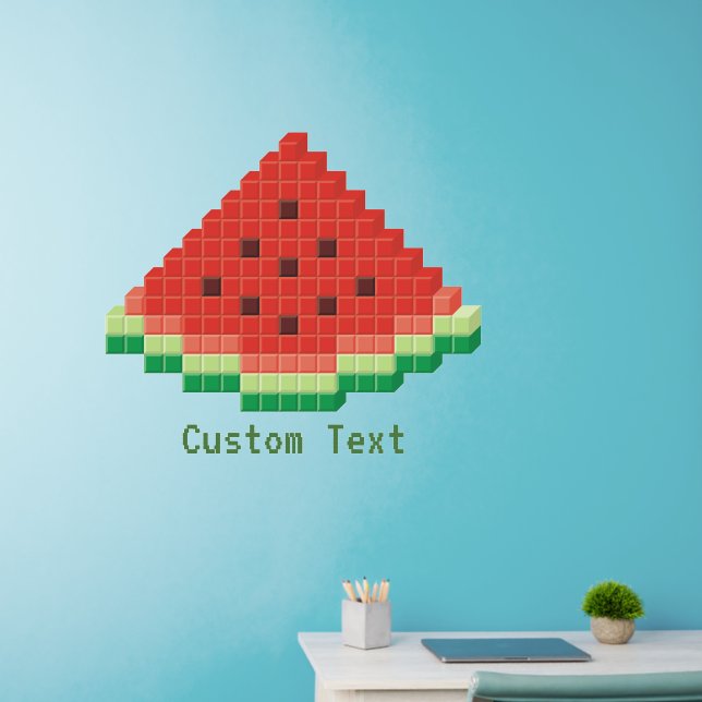 Watermelon Pixel Art Wall Decal (Home Office)