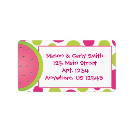 Watermelon Polka Dot Address Labels
