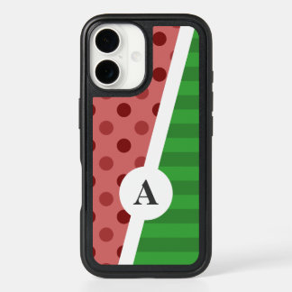 Watermelon Polka Dot and Stripe Pattern iPhone 16 Case