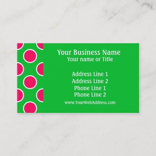 Customizable Watermelon Polka Dots Business Cards