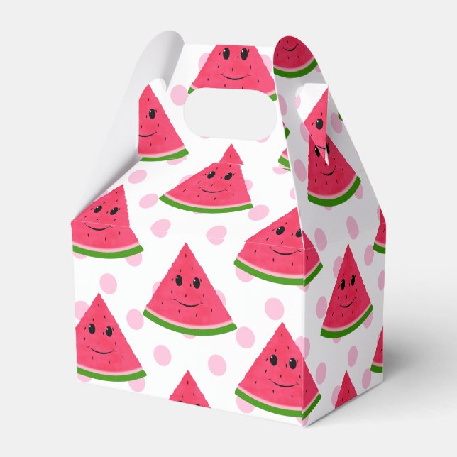 Watermelon Polka Dots Summer Favor Boxes (Back Side)