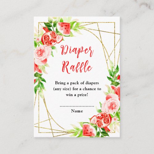 Watermelon Pomegranate Baby Shower Diaper Raffle