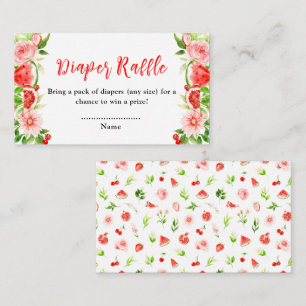 Watermelon Pomegranate Baby Shower Diaper Raffle Enclosure Card