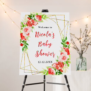 Watermelon Pomegranate Baby Shower Welcome Foam Board