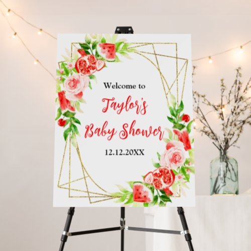Watermelon Pomegranate Baby Shower Welcome Sign