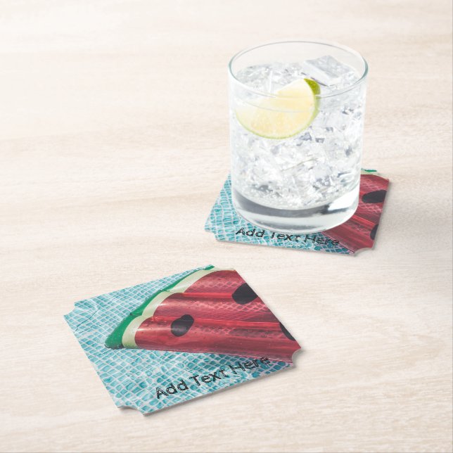 Watermelon Pool Float in Swimming Pool Paper Coaster (Insitu)