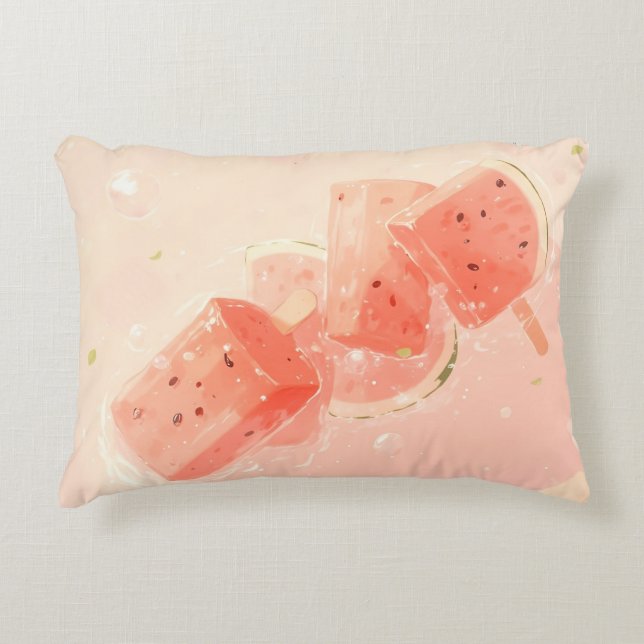 Watermelon Popsicle  Accent Pillow (Front)
