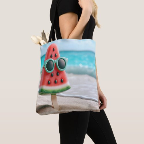 Watermelon Popsicle In Beach Sand Tote Bag