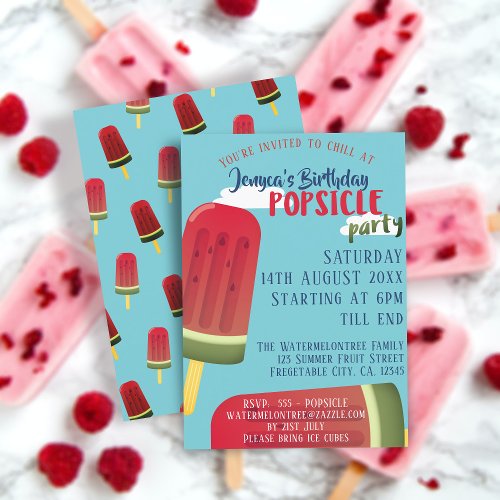 Watermelon Popsicle Party Birthday Invitation