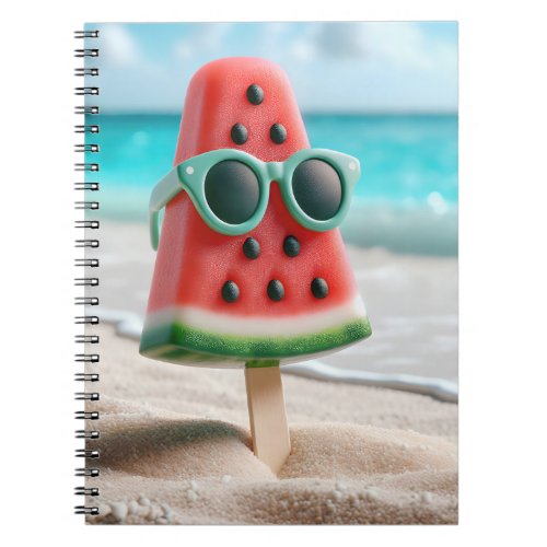 Watermelon Popsicle With Sunglasses Notebook