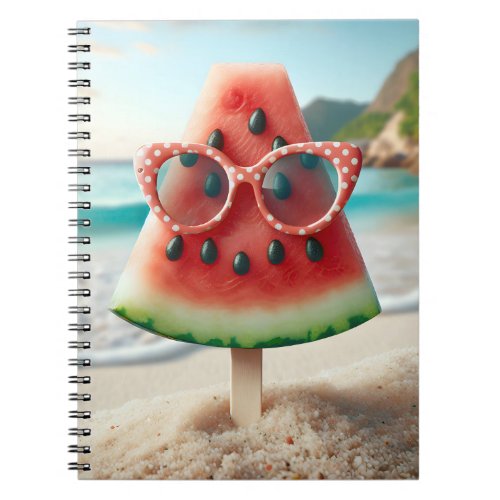 Watermelon Popsicle With Sunglasses Notebook