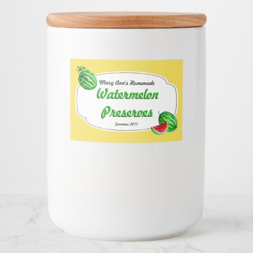 Watermelon Preserves Canning Labels