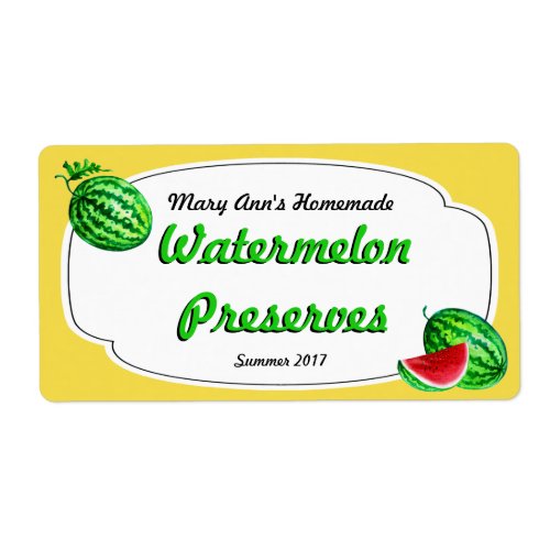 Watermelon Preserves Canning Labels