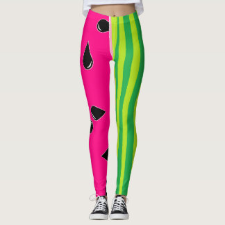 Watermelon Print Leggings Pink Green Black