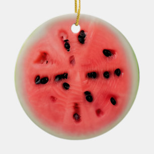 Watermelon Pun Personalized Christmas Ceramic Ornament