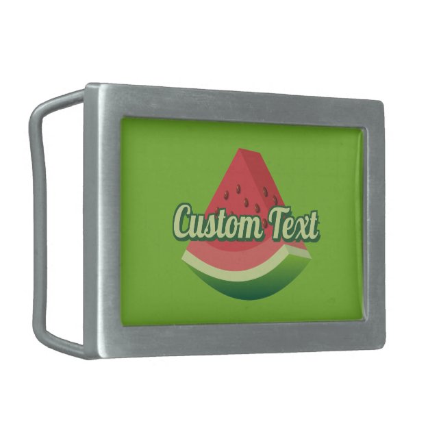 Watermelon Rectangular Belt Buckle (Front Left)