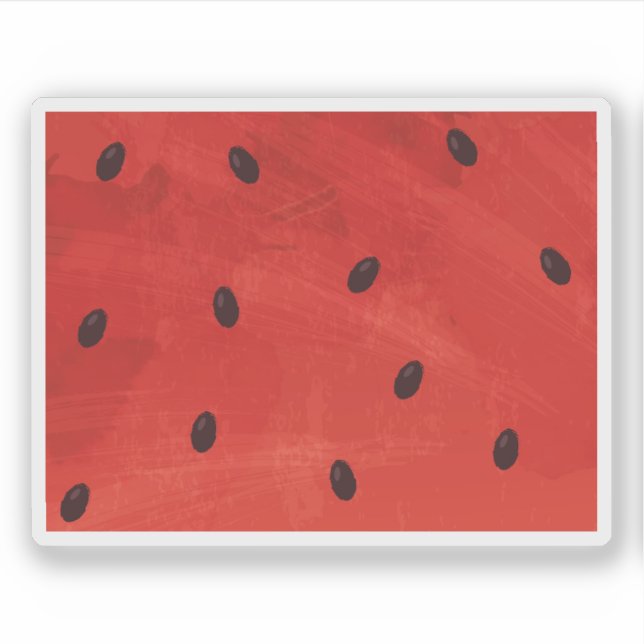 Watermelon red seeds watercolor paint texture sticker (Front)