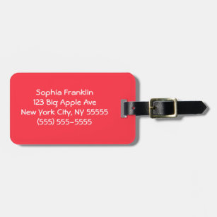 Watermelon Red Solid Car Luggage Tag