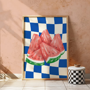 Watermelon Retro Art Kitchen Summer Fruit Wall Poster