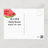 Watermelon Reunion BBBQ Party Save the Date Postcard (Back)