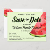 Watermelon Reunion BBBQ Party Save the Date Postcard (Front/Back)