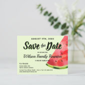 Watermelon Reunion BBBQ Party Save the Date Postcard (Standing Front)