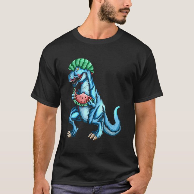 Watermelon  rex Dinosaur Dino Fan Melon T-Shirt (Front)