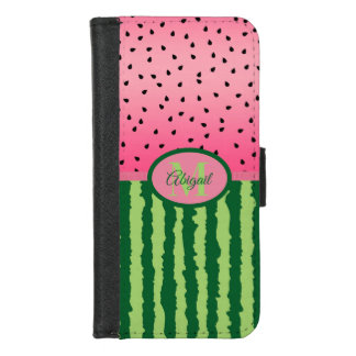 Watermelon Rind and Seeds Personalized iPhone 8/7 Wallet Case
