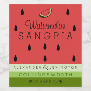 Watermelon Sangria Wine Label