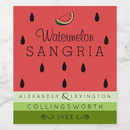 Watermelon Sangria Wine Label