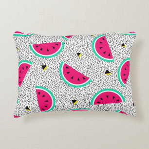 Watermelon seamless pattern. Geometric retro style Accent Pillow